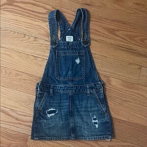 GAP Kids Blue Denim Distressed Skirt Overalls